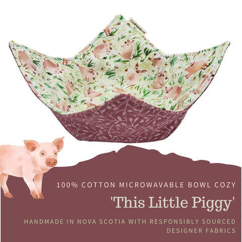 Cool Hand Nukes - 100% Cotton Microwavable Bowl Cozy -This Little Piggy