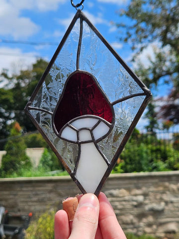 Cutting Edge Stained Glass - diamond mushroom - 1