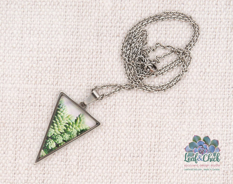 Leaf & Chick - Triangle Art Necklace - 1