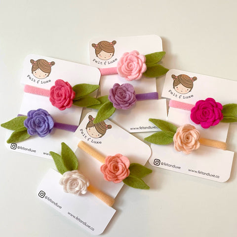 Felt and Luxe- Rosette Hair Tie Set - 1