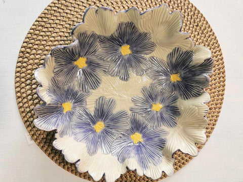 Samantha L Pottery - Lg Flower Bowl - 1