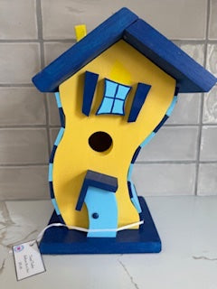 Twisted Feathers - Birdhouse - Blue/Yellow - 1