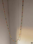 Moon Jewellery - Necklaces - Stainless Steel/18k Gold Plated and Enamel - 16"