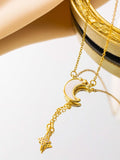 Moon Jewellery - Necklaces - Titanium Steel/18kt Gold Plated