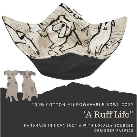 Cool Hand Nukes - 100% Cotton Microwavable Bowl Cozy - A Ruff Life Light