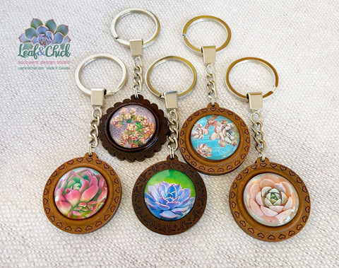 Leaf & Chick - Wood Keychains - 1